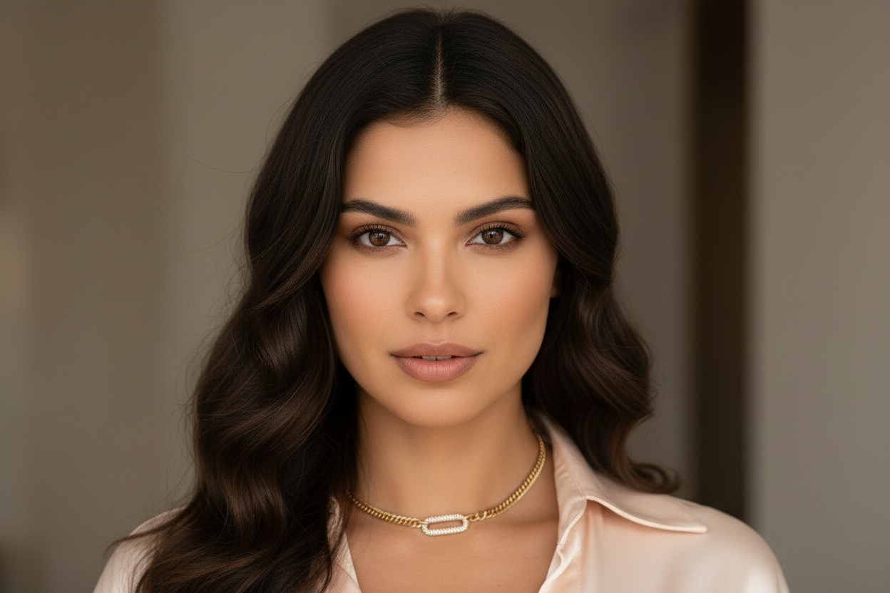 make her look straight at the camara